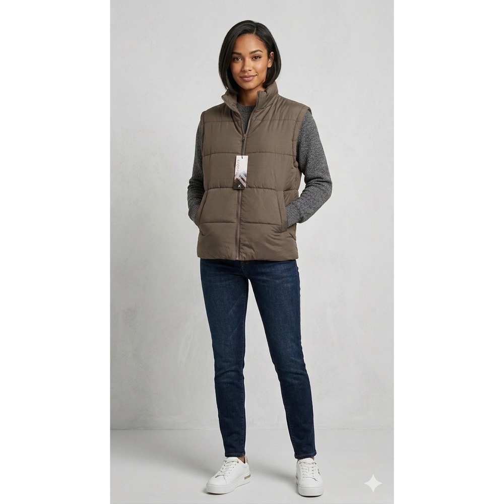 Kyodan Granola‎ Gorpcore Puffer Quilted Outdoor Vest Olive Green XL Women